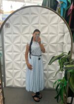 Robe Longue à Pois avec Ceinture – Image 3