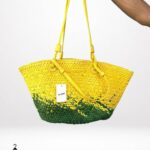 Sac cabas tressé tendance avec anses longues