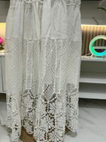Robe Longue Blanche Dentelle Élégance – Image 8