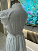 Robe Longue Blanche Dentelle Élégance – Image 11