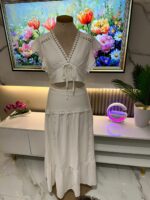 Ensemble Blanc Bohème Chic 2 Pièces