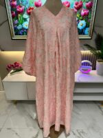 Robe Longue Rose Poudré Jacquard Élégance – Image 10