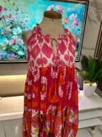 Robe Longue Bohème Panama – Rose Fuchsia Multicolore – Image 11