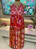 Robe Longue Bohème Panama – Rose Fuchsia Multicolore – Image 4