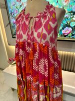 Robe Longue Bohème Panama – Rose Fuchsia Multicolore – Image 3