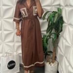 Robe longue chemise avec broderie élégante