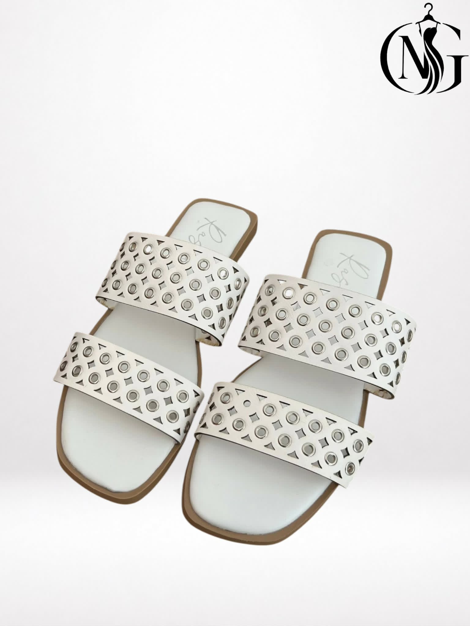 x blanc Mules élégantes – Image 1